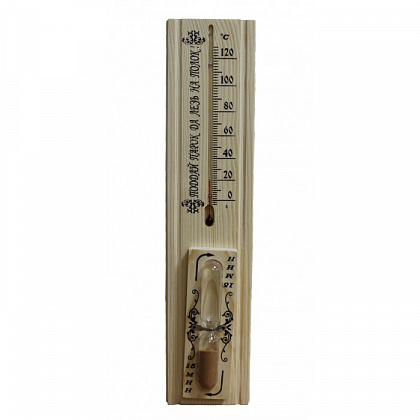 Термометр для бани и сауны с песочными часами в блистере