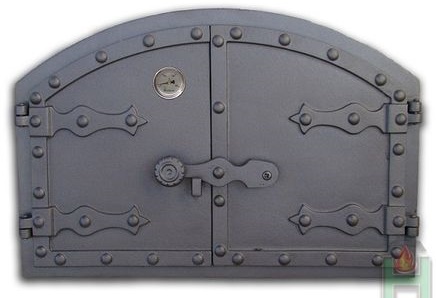 Чугунная дверца печки Венгерская с термометром H2102