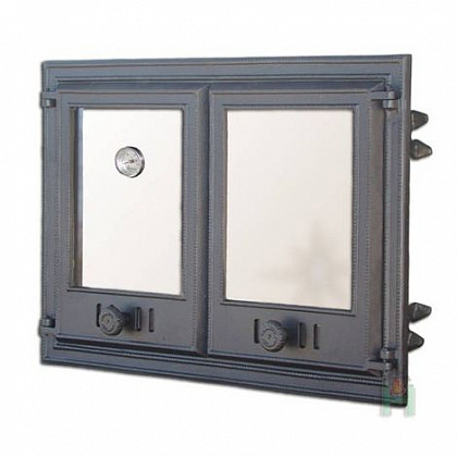 Дверца двустворчатая со стеклом и термометром H1104