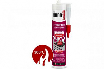 Герметик силиконовый высокотемпературный KUDO KSK-153 (300гр) нейтральный красный 280мл