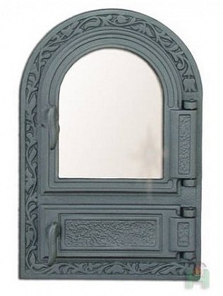 Дверца со стеклом и зольником H0308